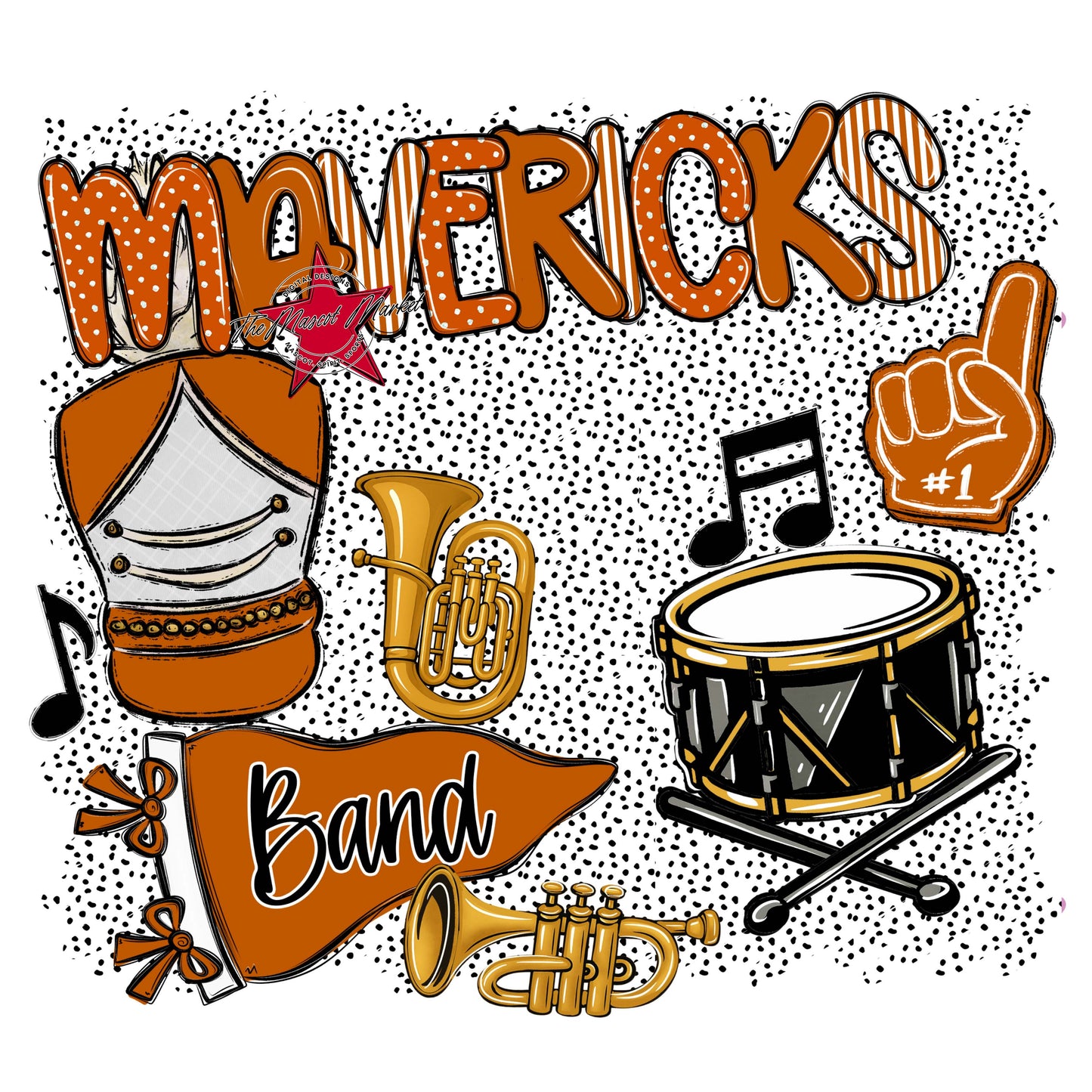 Mavericks Band Spirit-Burnt Orange