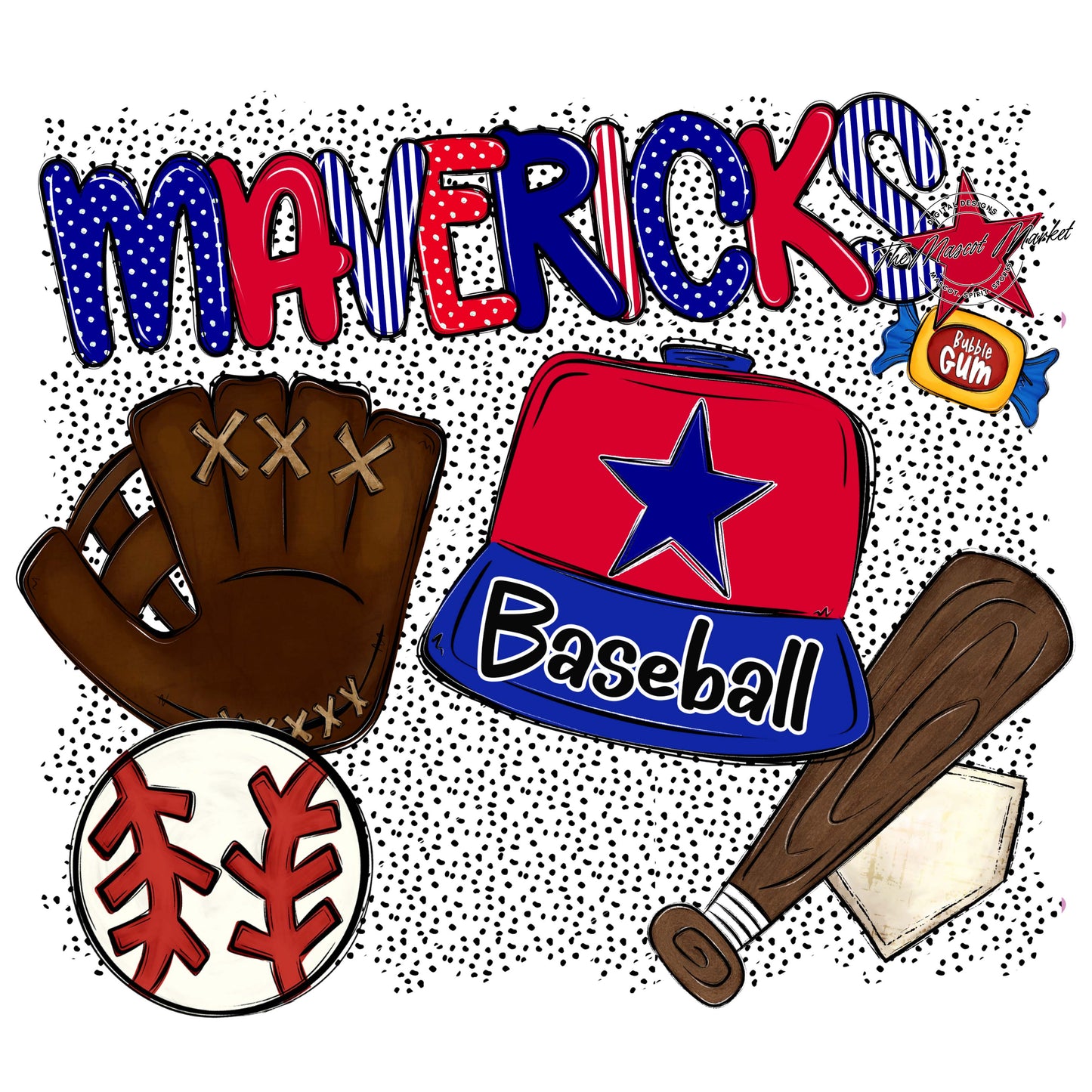 Mavericks Baseball Spirit-Blue & Red