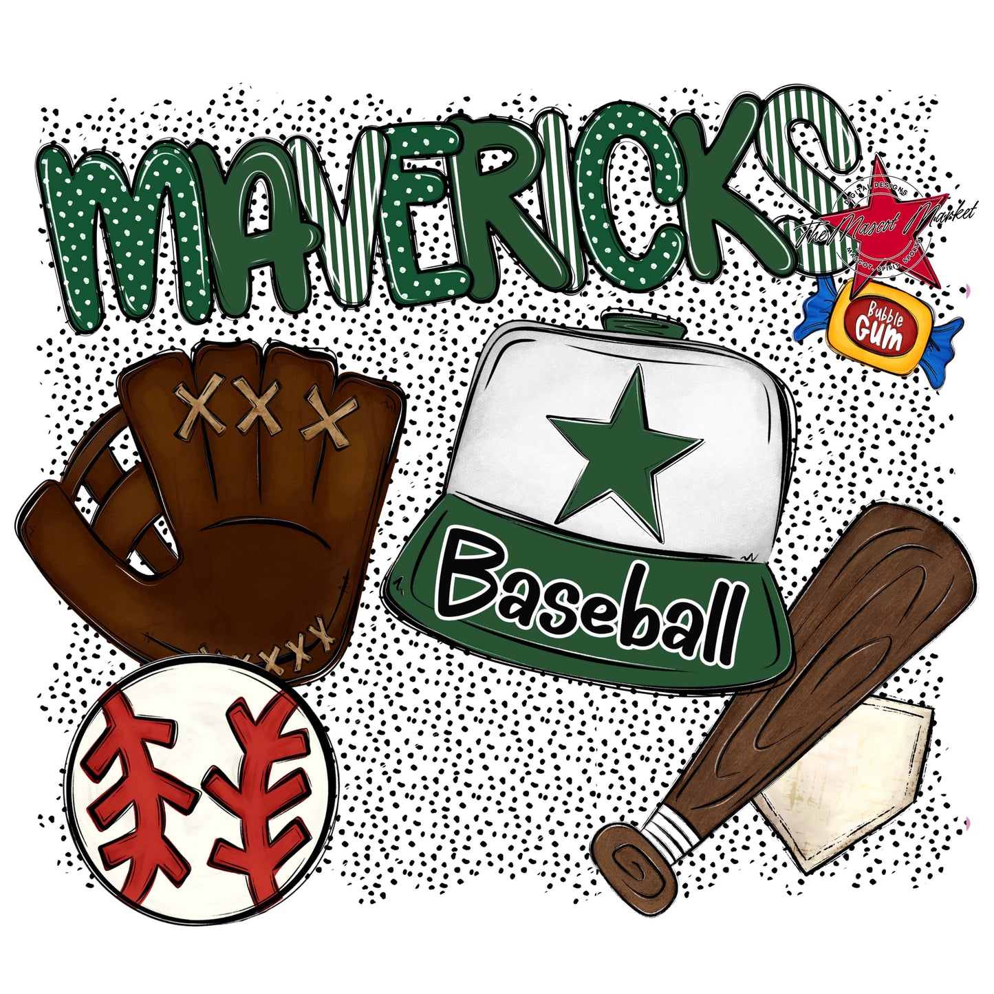 Mavericks Baseball Spirit-Green