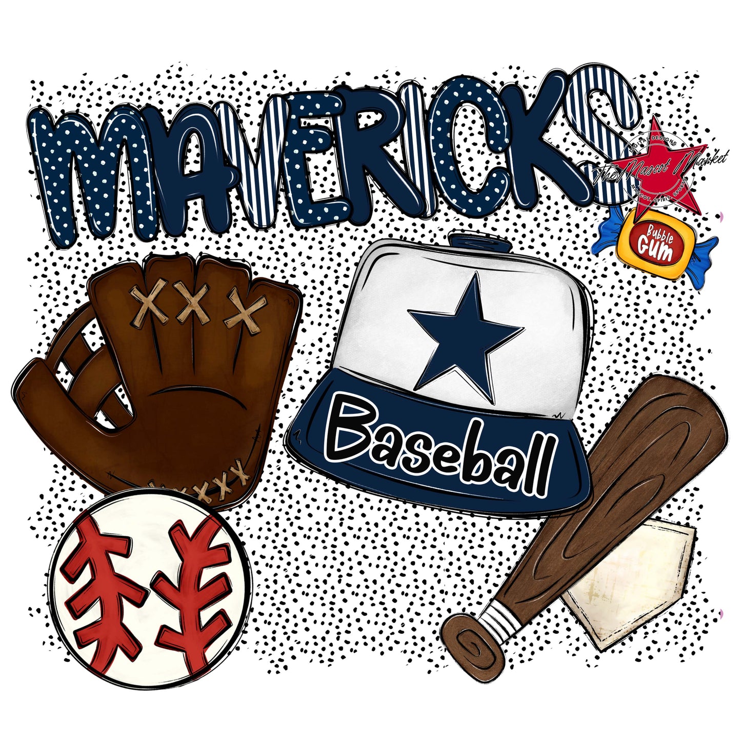 Mavericks Baseball Spirit-Navy