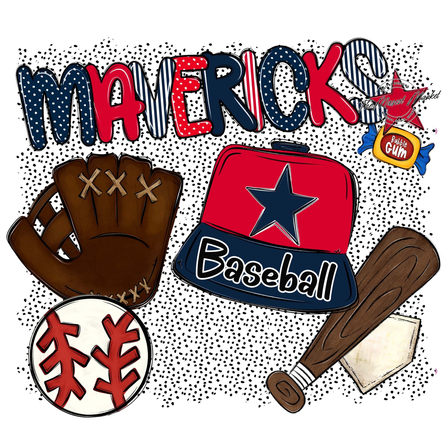 Mavericks Baseball Spirit-Navy & Red