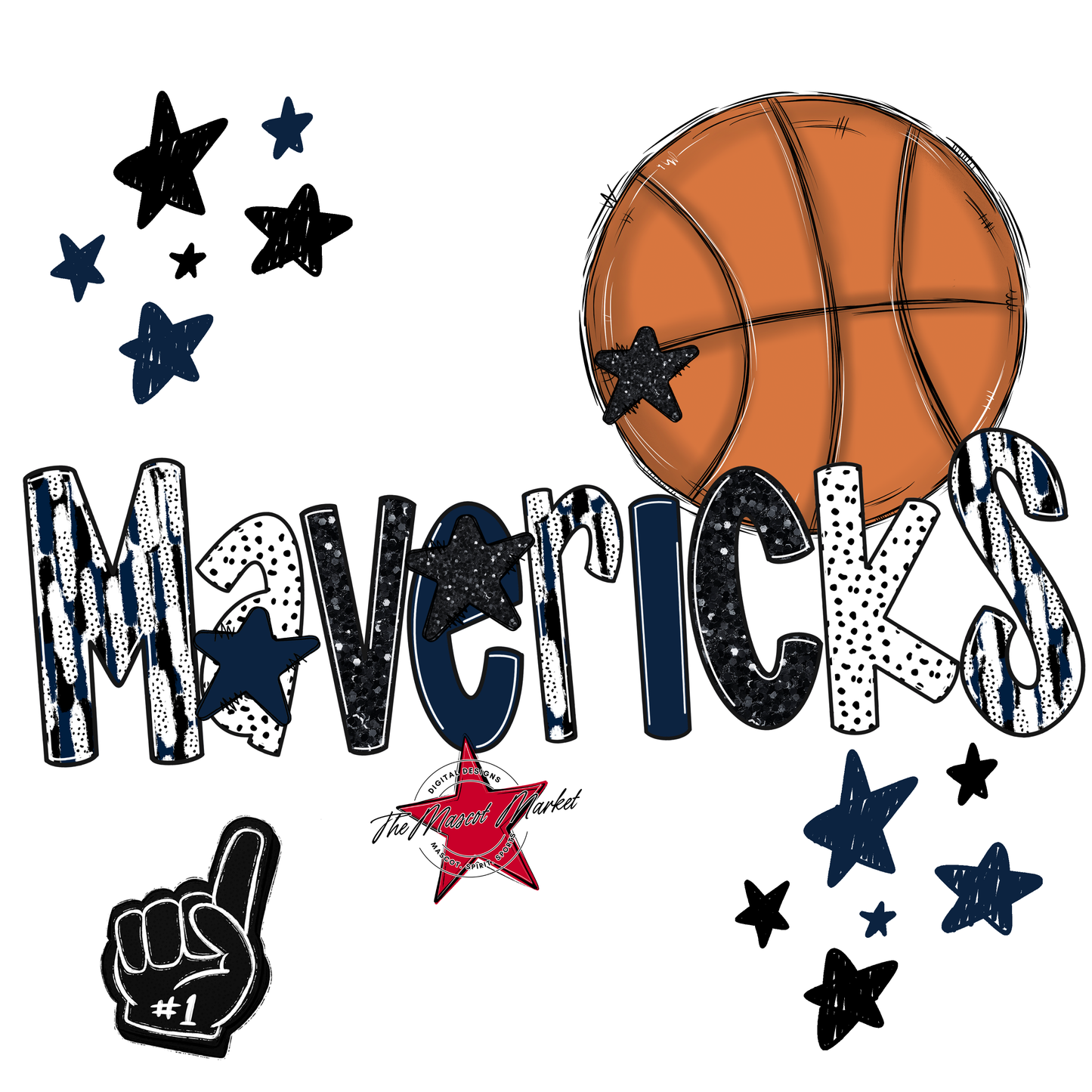 Mavericks Basketball Scrape-Navy
