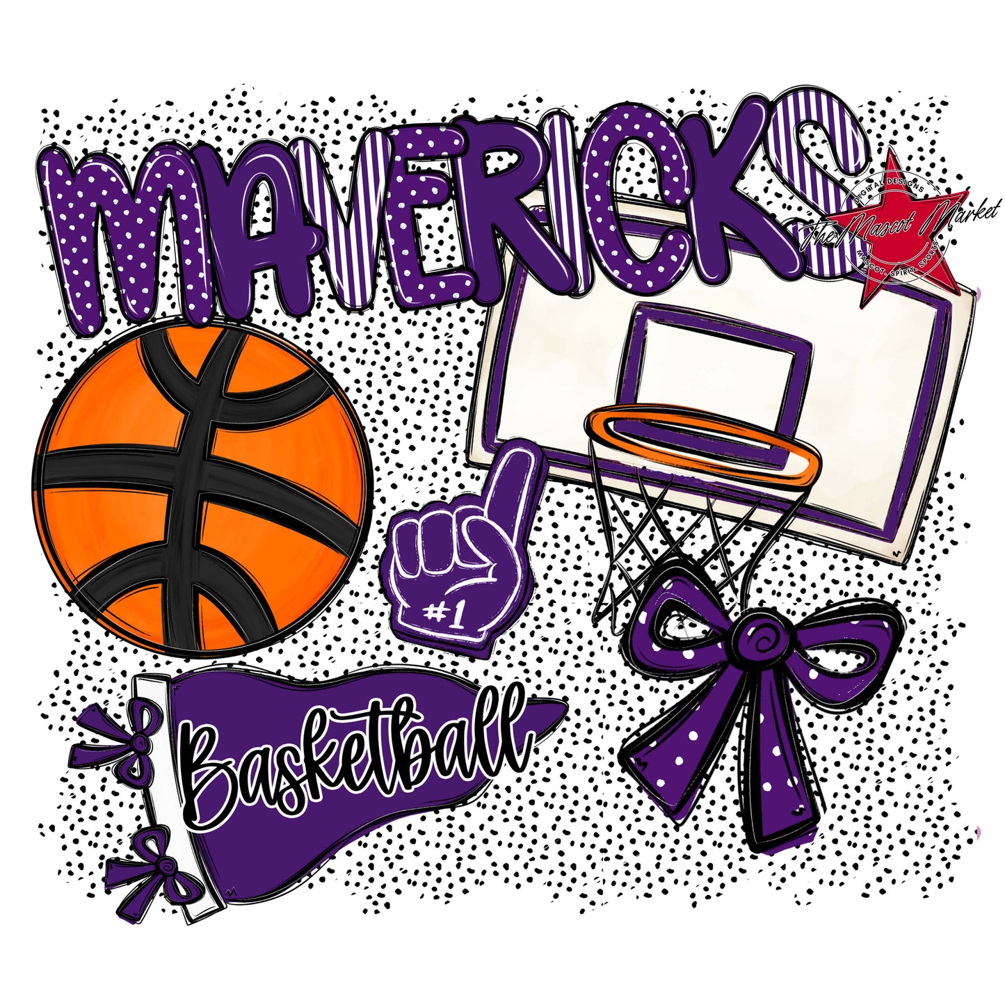 Mavericks Basketball Spirit-Purple