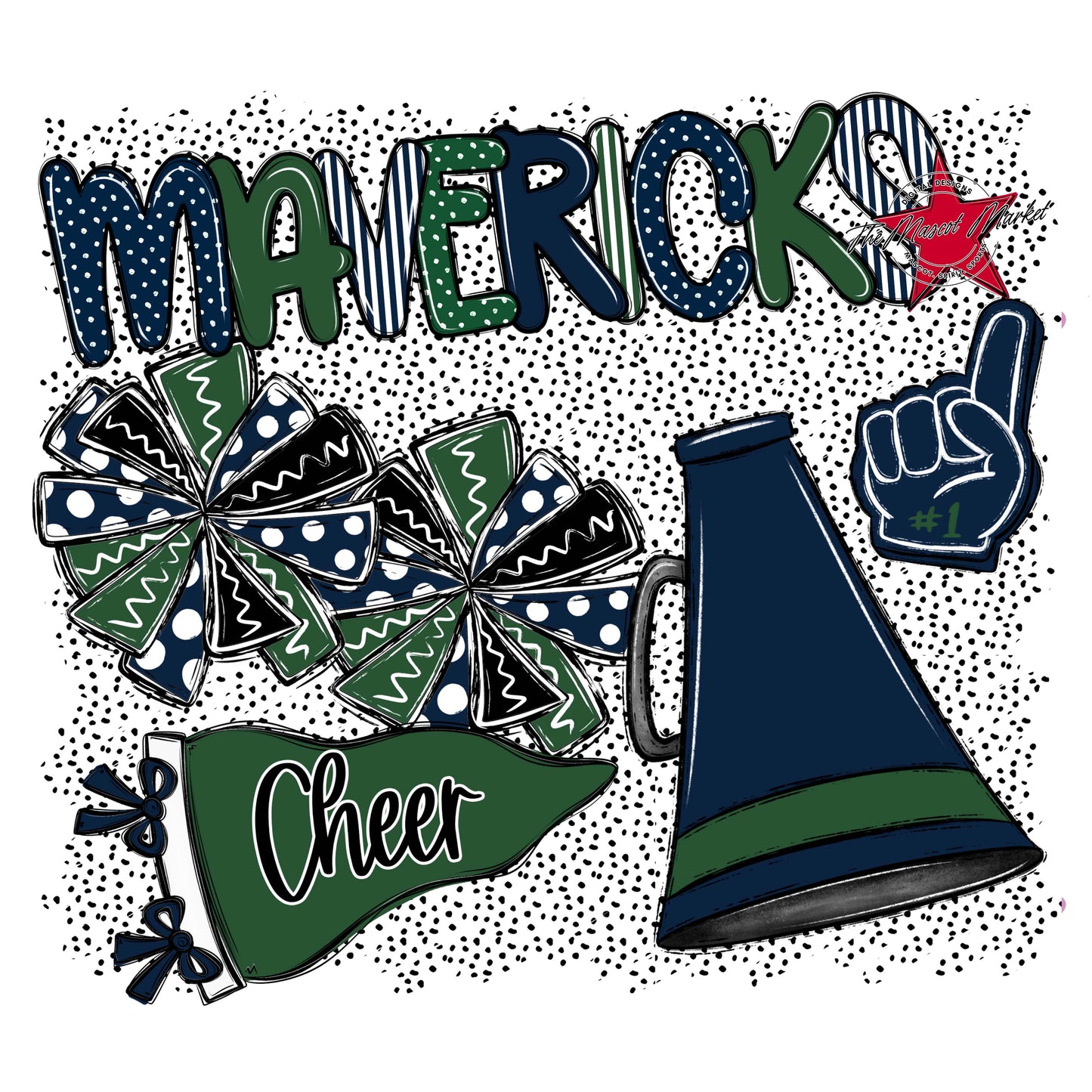Mavericks Cheer Spirit-Navy & Green