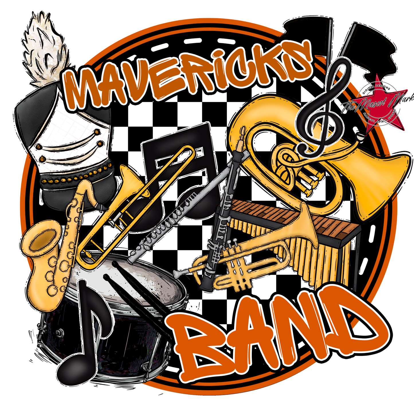 Mavericks Circle Band Design-Burnt Orange