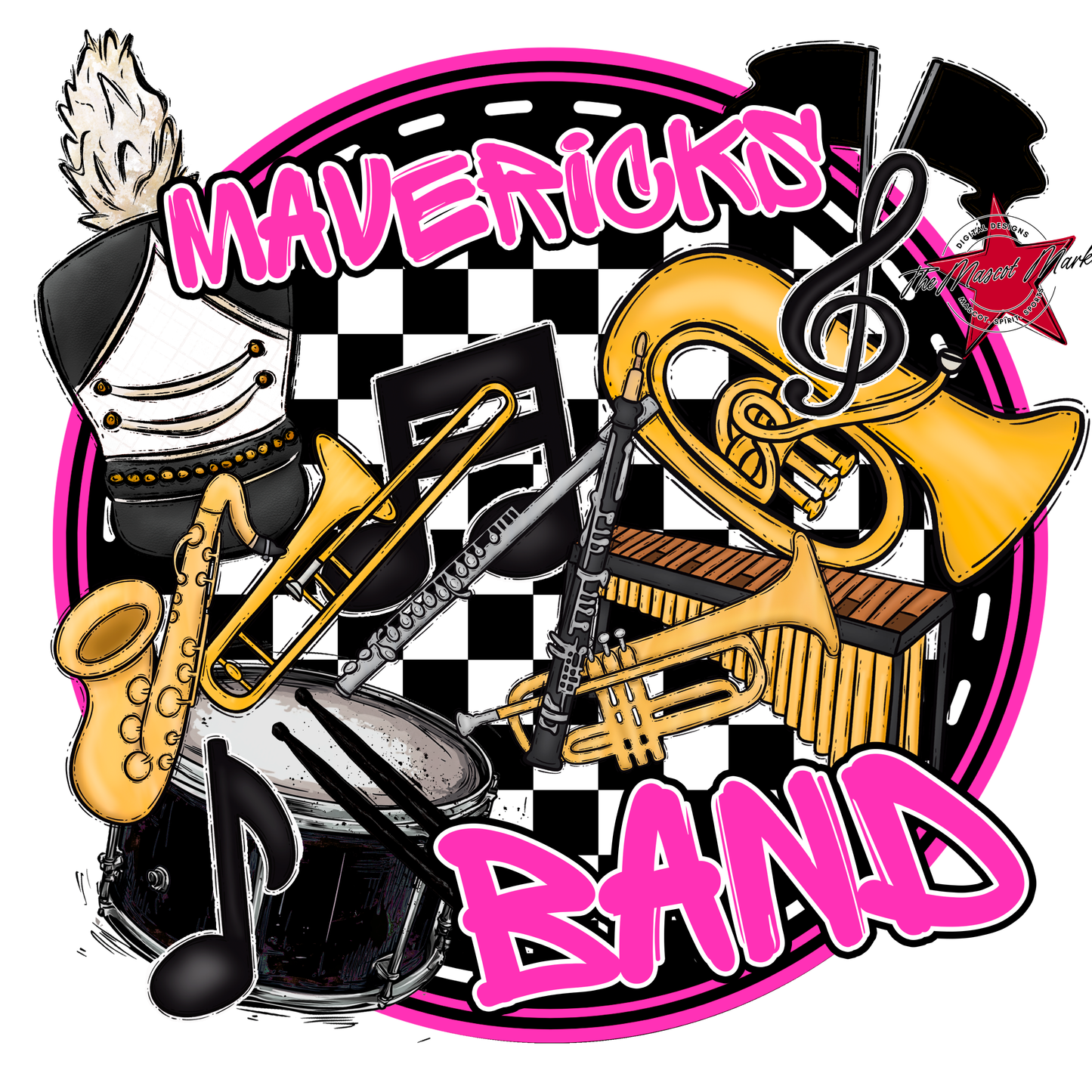 Mavericks Circle Band Design-Pink