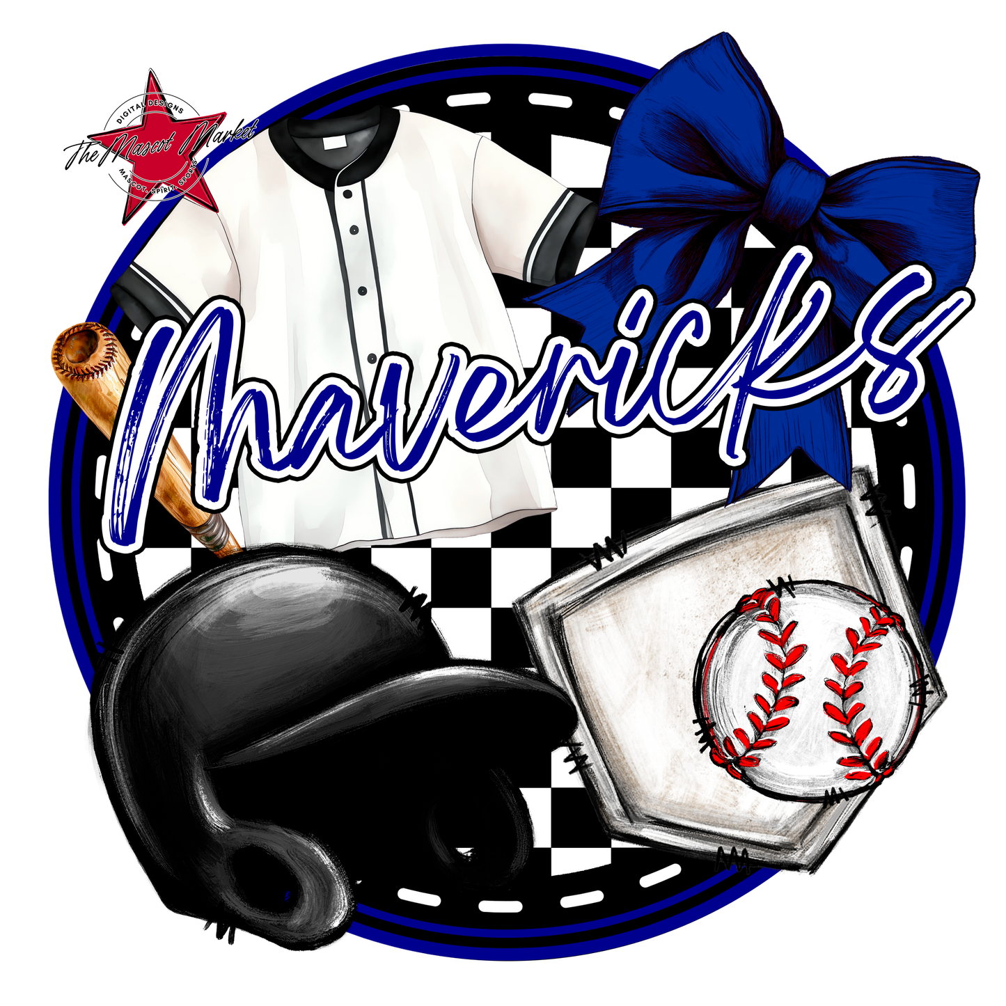 Mavericks Circle Baseball Design-Blue