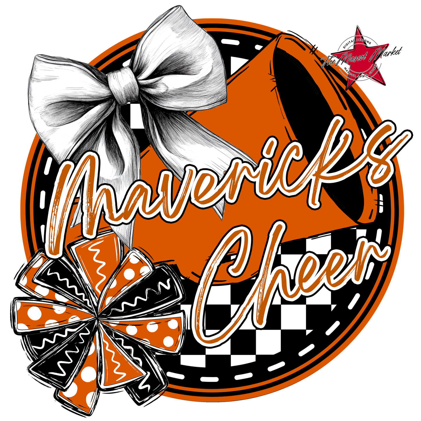 Mavericks Circle Cheer Design-Burnt Orange