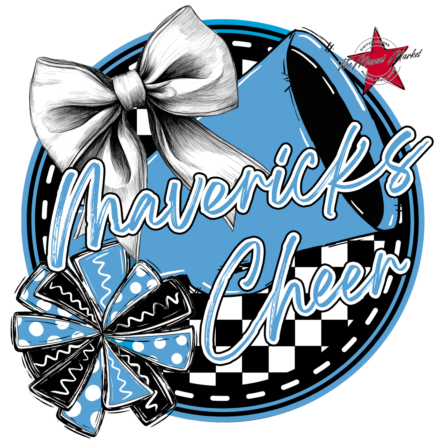 Mavericks Circle Cheer Design-Carolina Blue