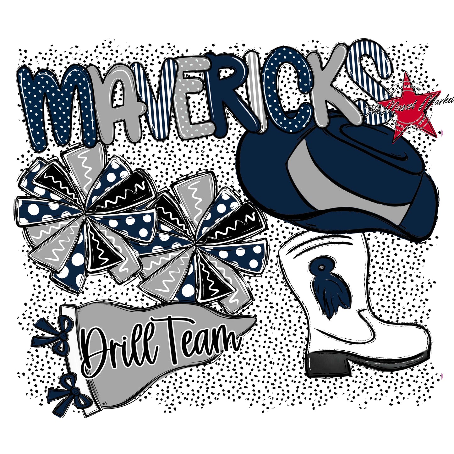 Mavericks Drillteam Spirit-Navy & Grey