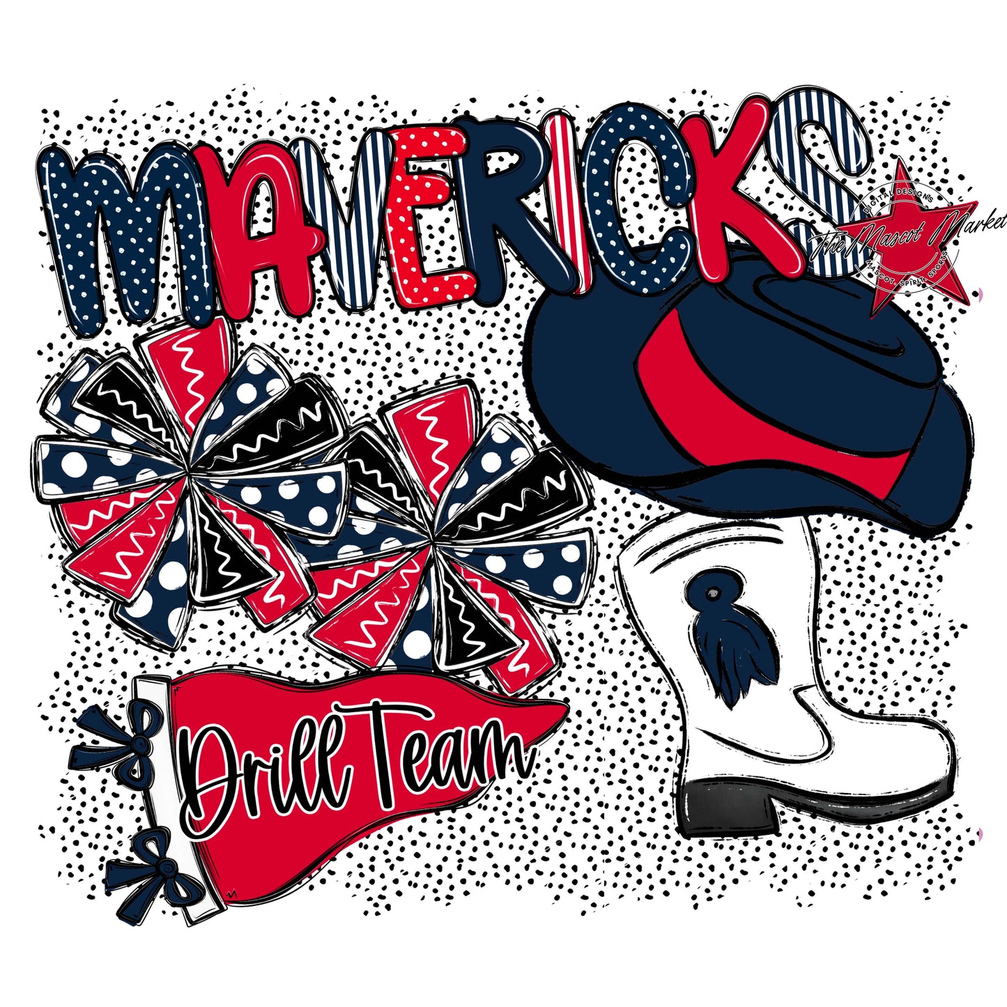 Mavericks Drillteam Spirit-Navy & Red