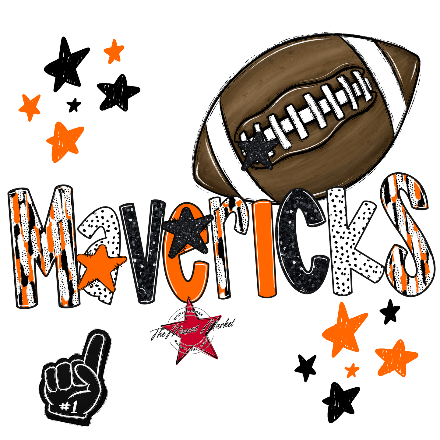 Mavericks Football Scrape-Orange