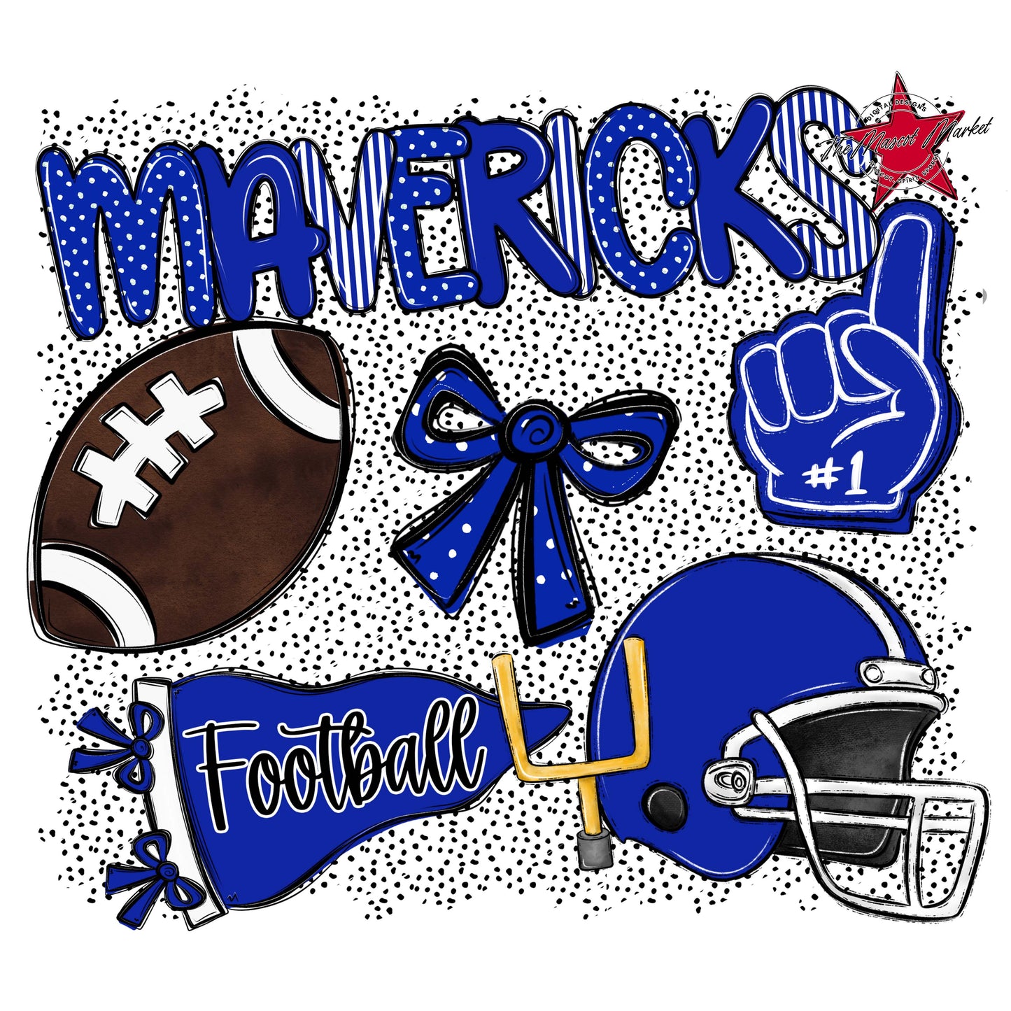 Mavericks Football Spirit-Royal Blue