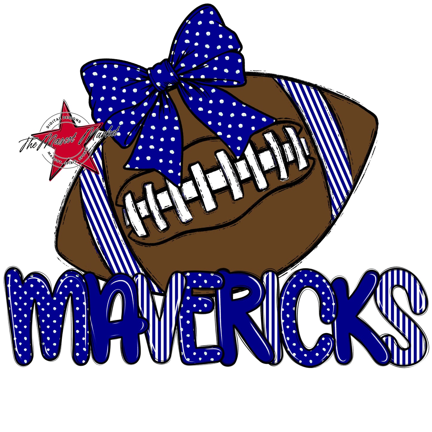 Mavericks Football Spirit Design-Blue