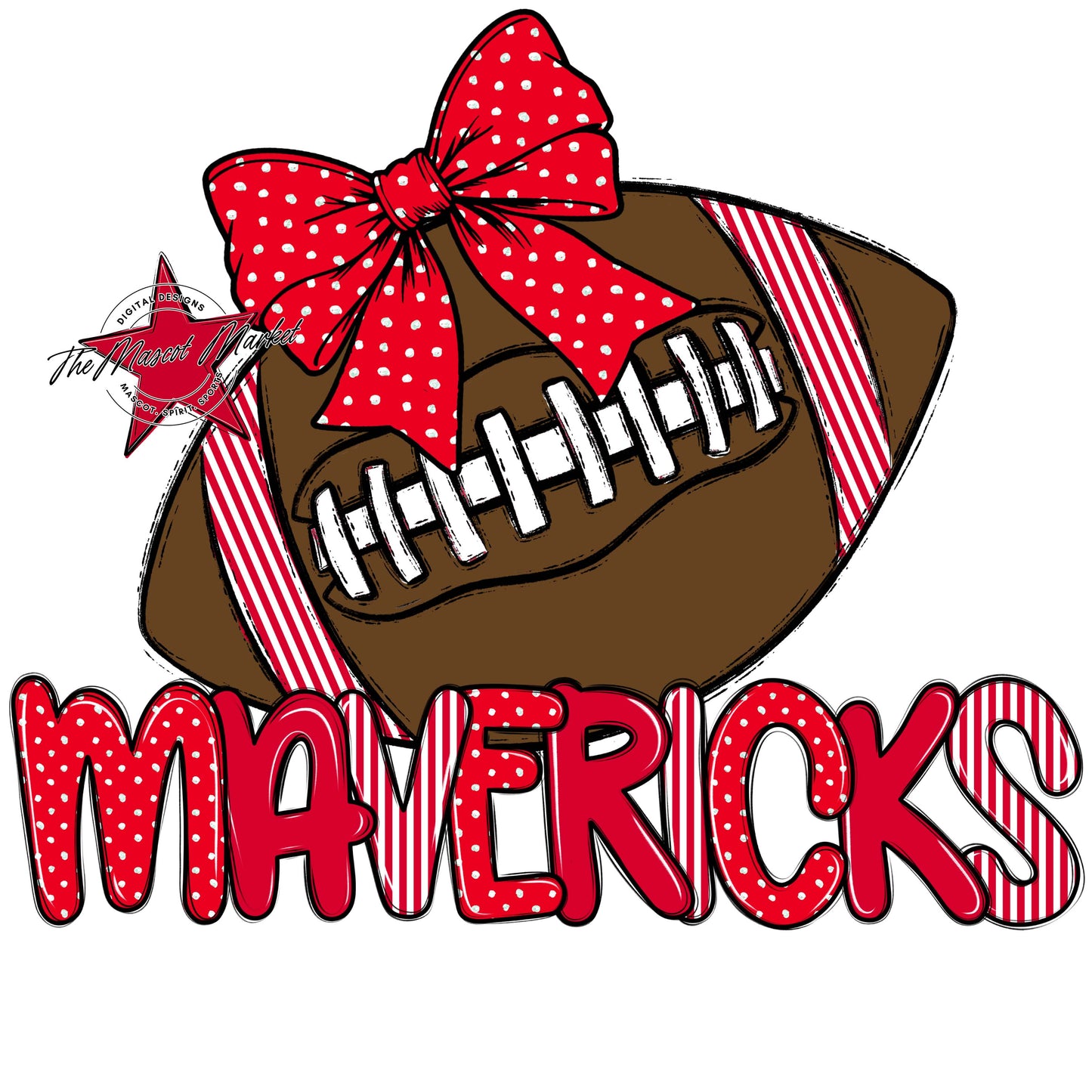 Mavericks Football Spirit Design-Red