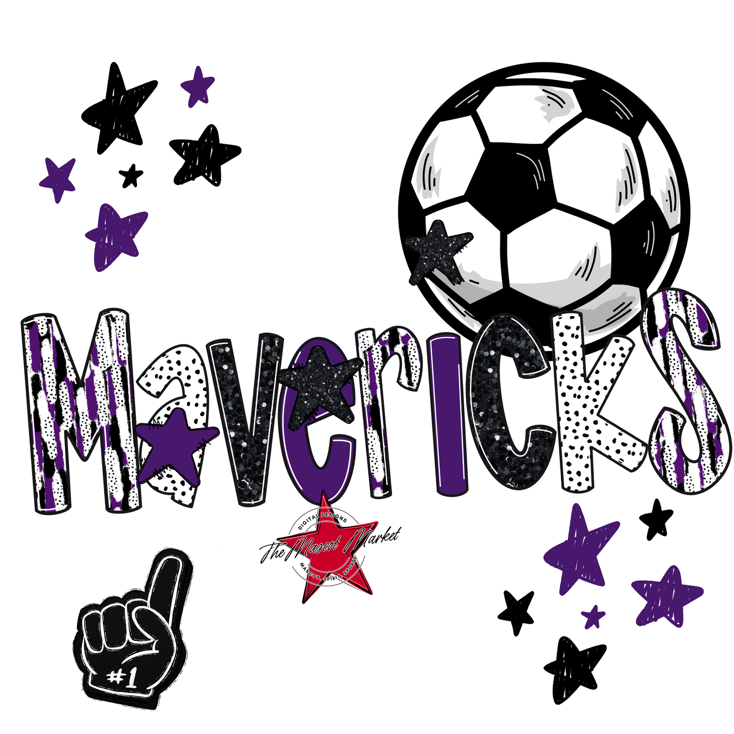Mavericks Soccer Scrape-Purple