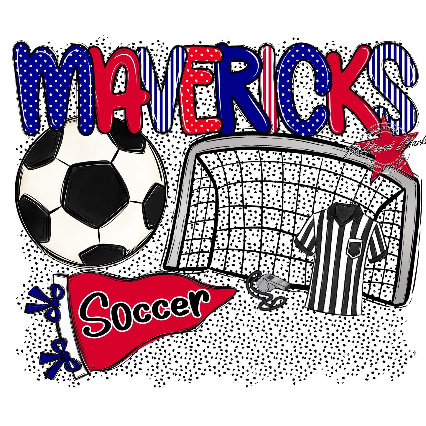 Mavericks Soccer Spirit-Blue & Red