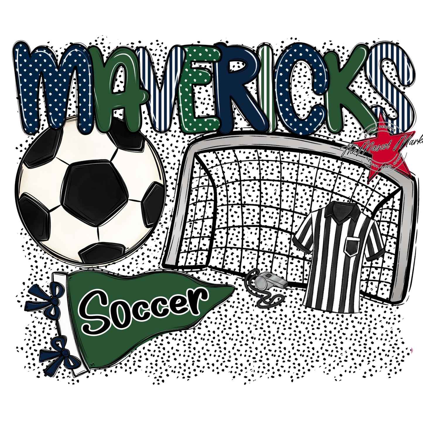 Mavericks Soccer Spirit-Navy & Green