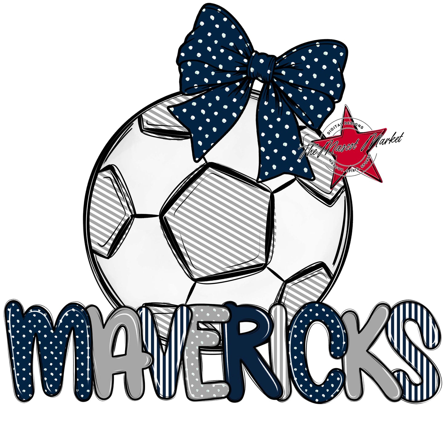 Mavericks Soccer Spirit Design-Navy & Grey