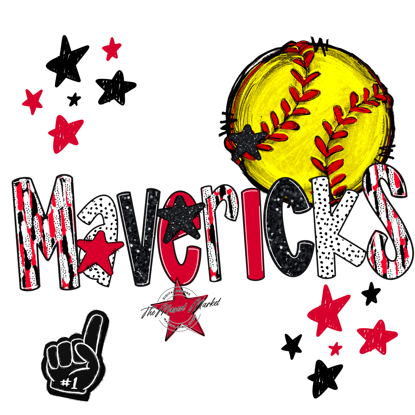 Mavericks Softball Scrape-Red