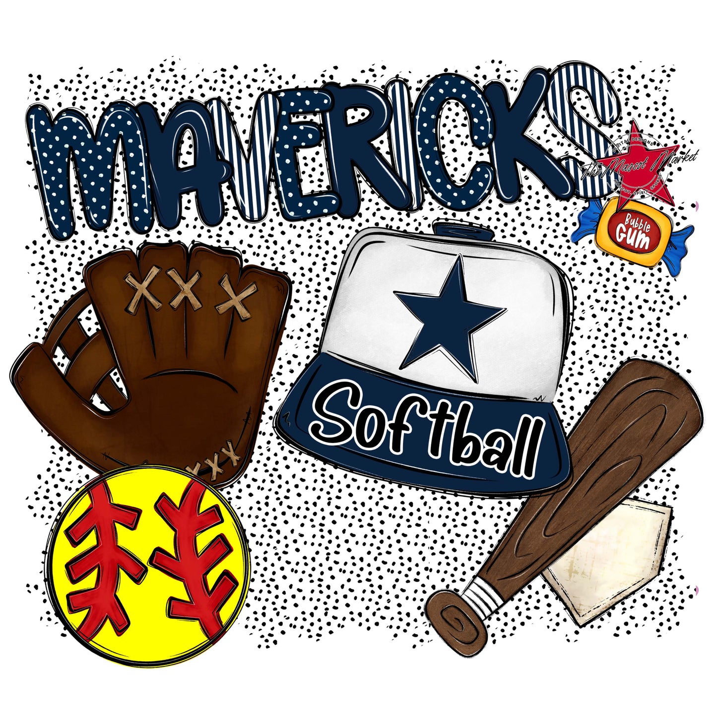 Mavericks Softball Spirit-Navy