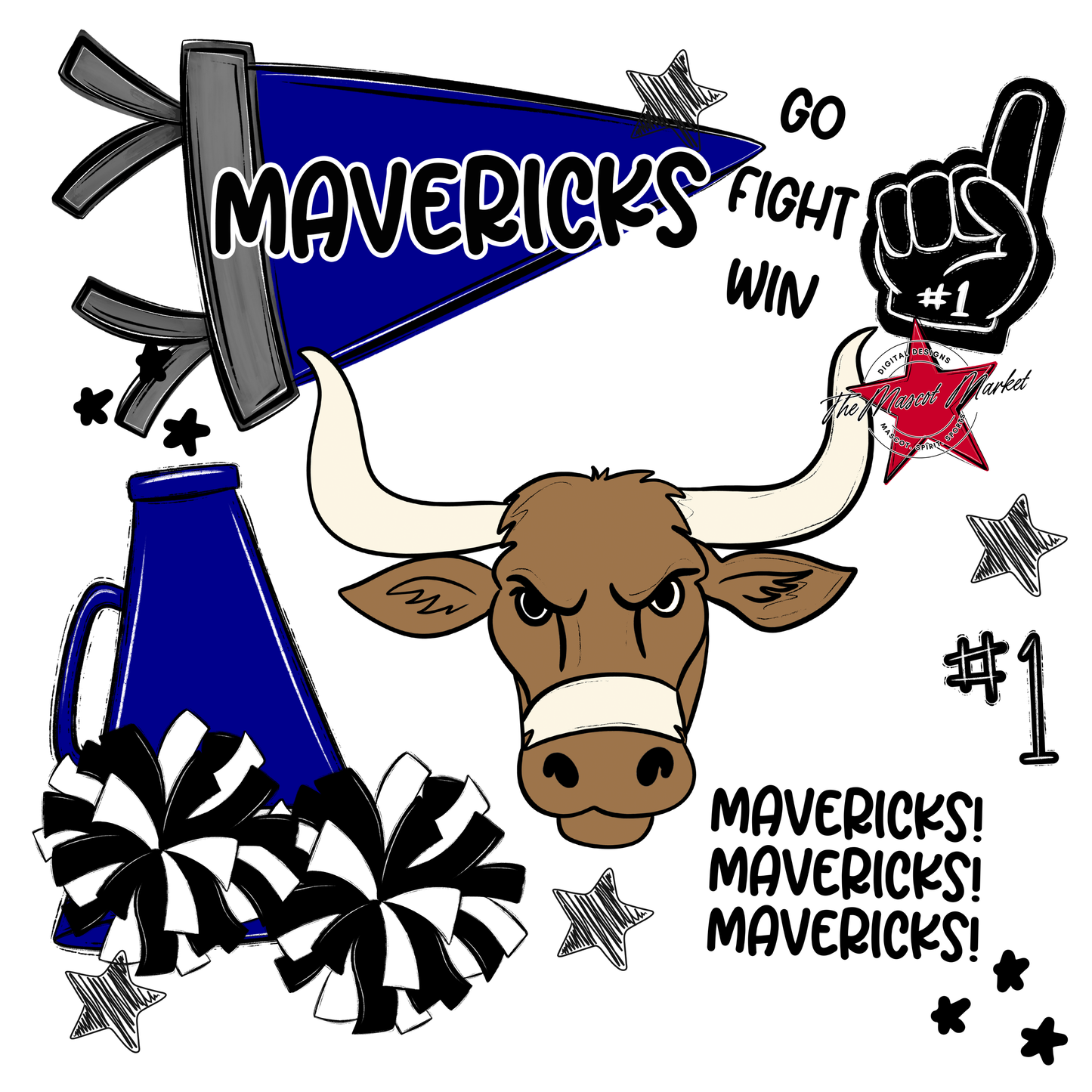 Mavericks Spirit Design-Blue
