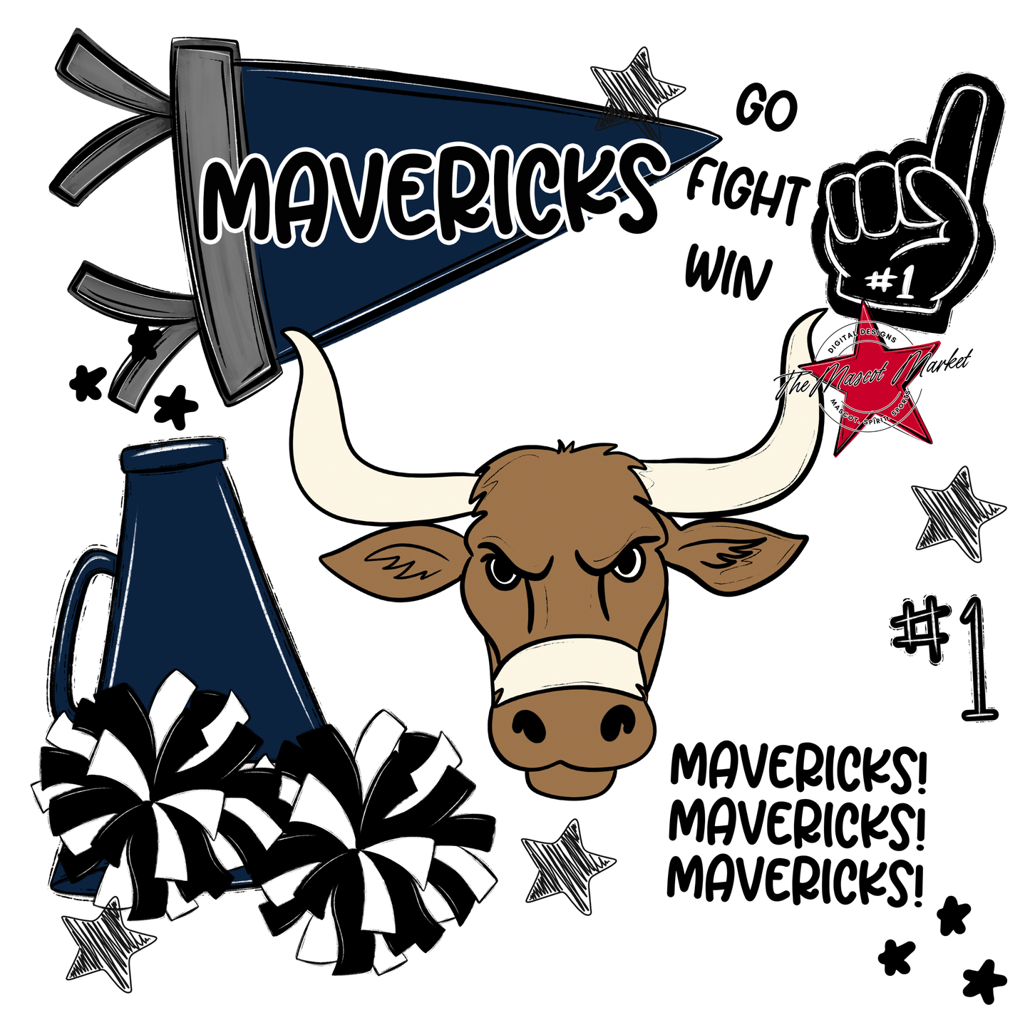 Mavericks Spirit Design-Navy