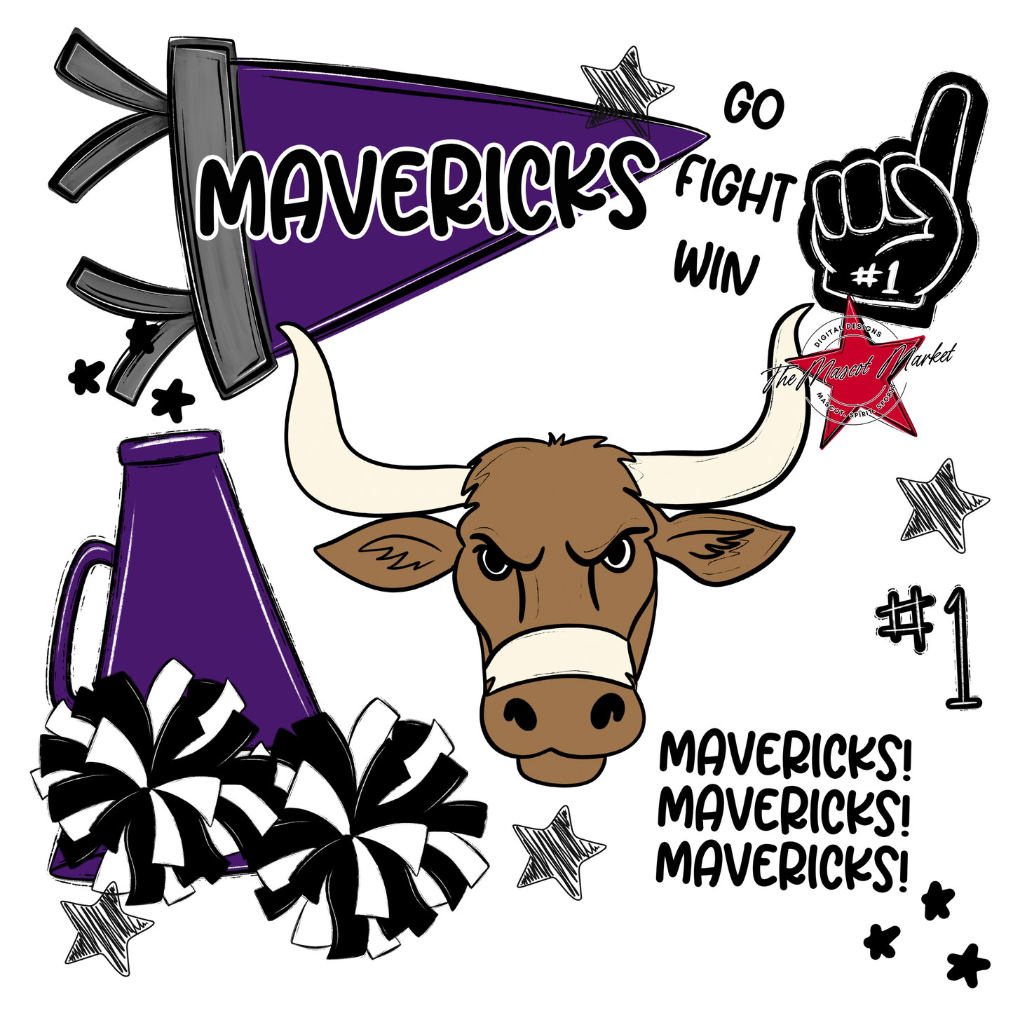 Mavericks Spirit Design-Purple