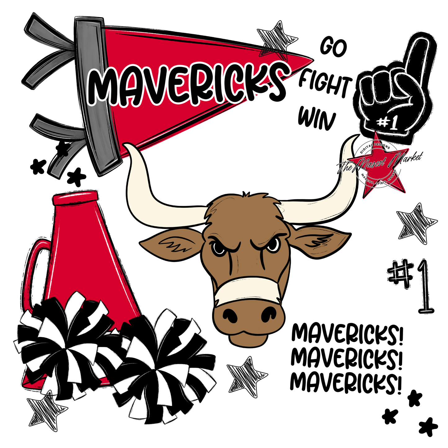 Mavericks Spirit Design-Red