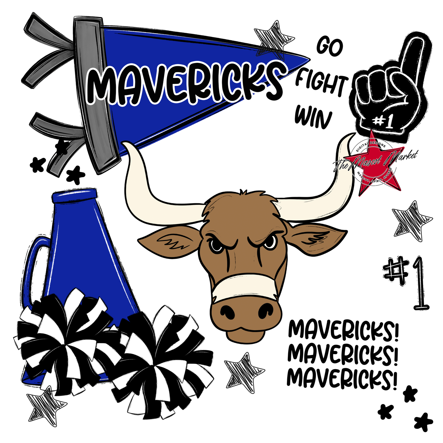 Mavericks Spirit Design-Royal Blue