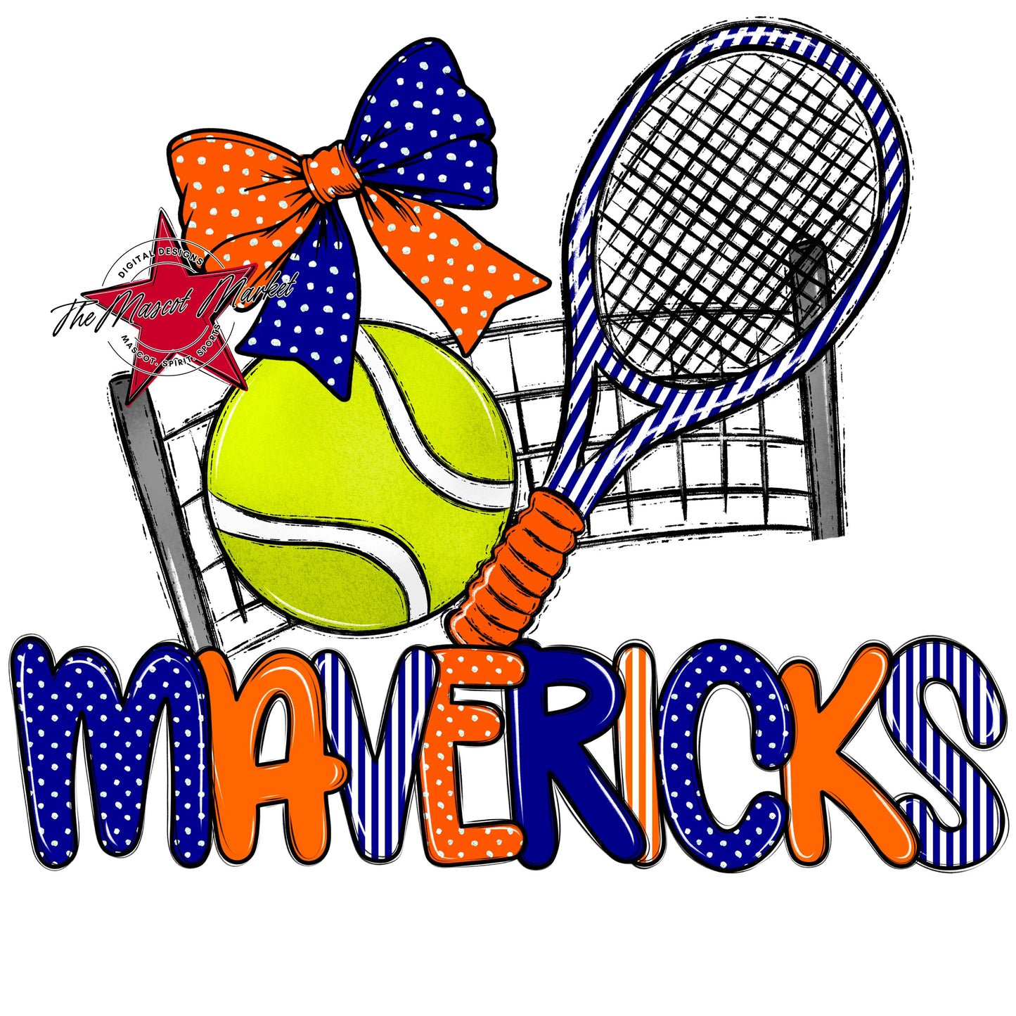 Mavericks Tennis Spirit Design-Blue & Orange