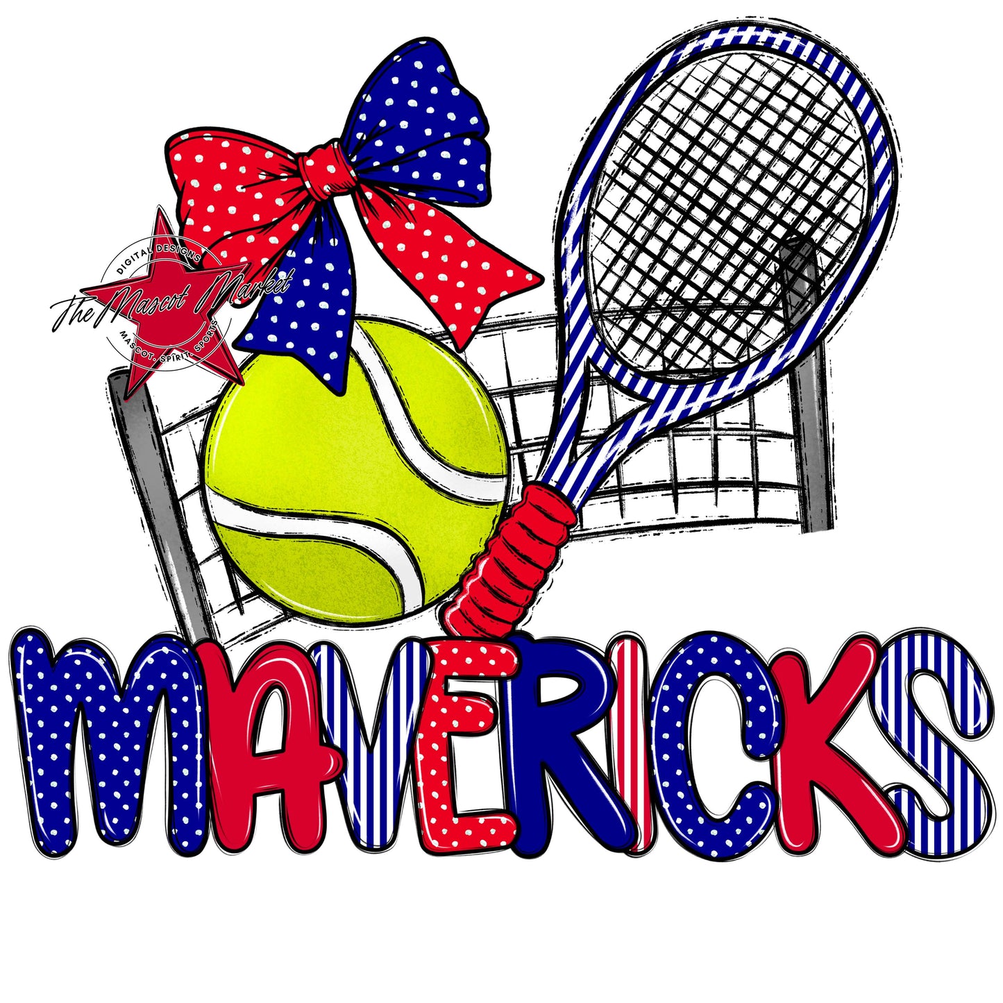 Mavericks Tennis Spirit Design-Blue & Red