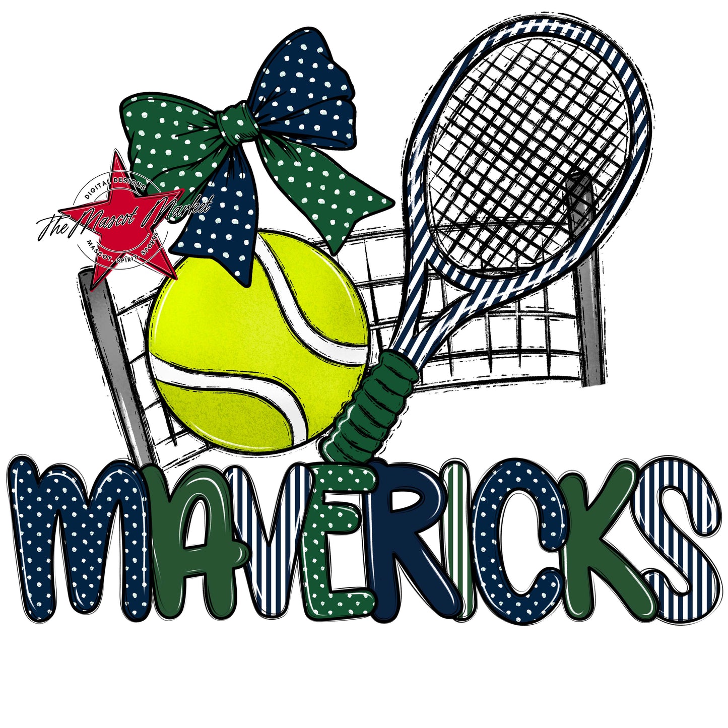 Mavericks Tennis Spirit Design-Navy & Green