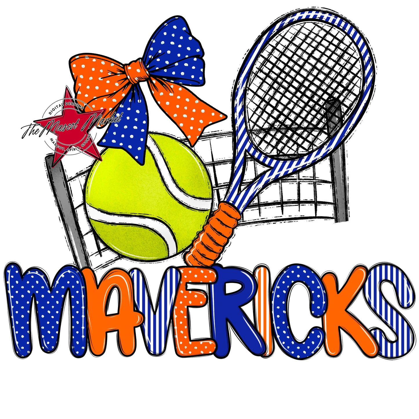 Mavericks Tennis Spirit Design-Royal Blue & Orange