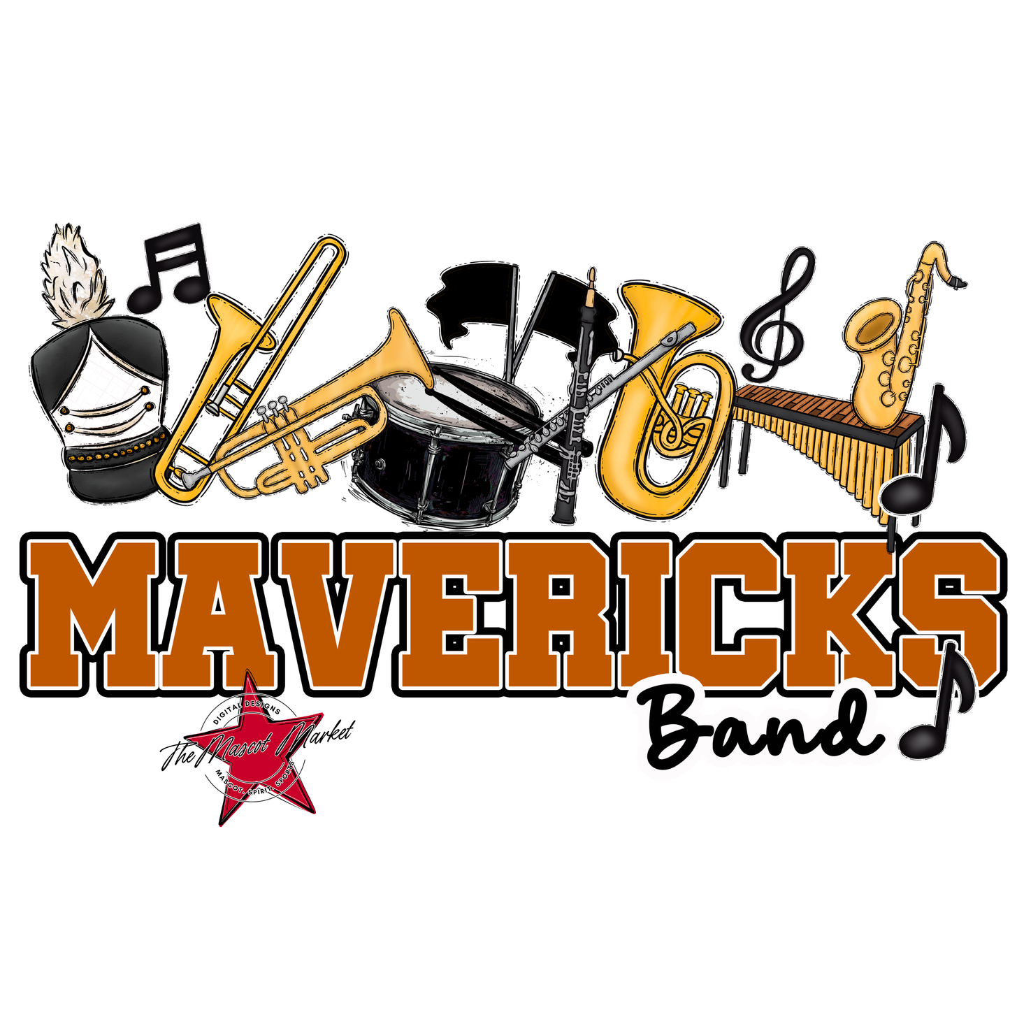 Mavericks Varsity Band-Burnt Orange