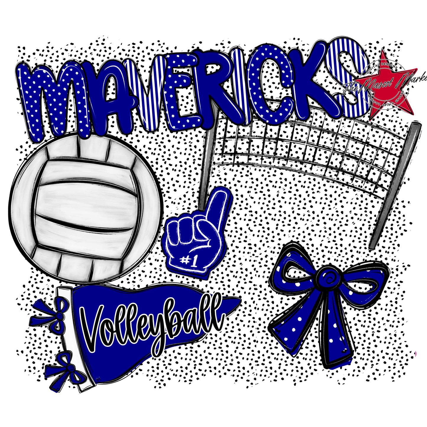Mavericks Volleyball Spirit-Blue