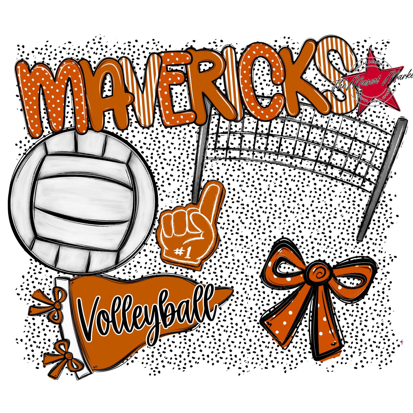 Mavericks Volleyball Spirit-Burnt Orange