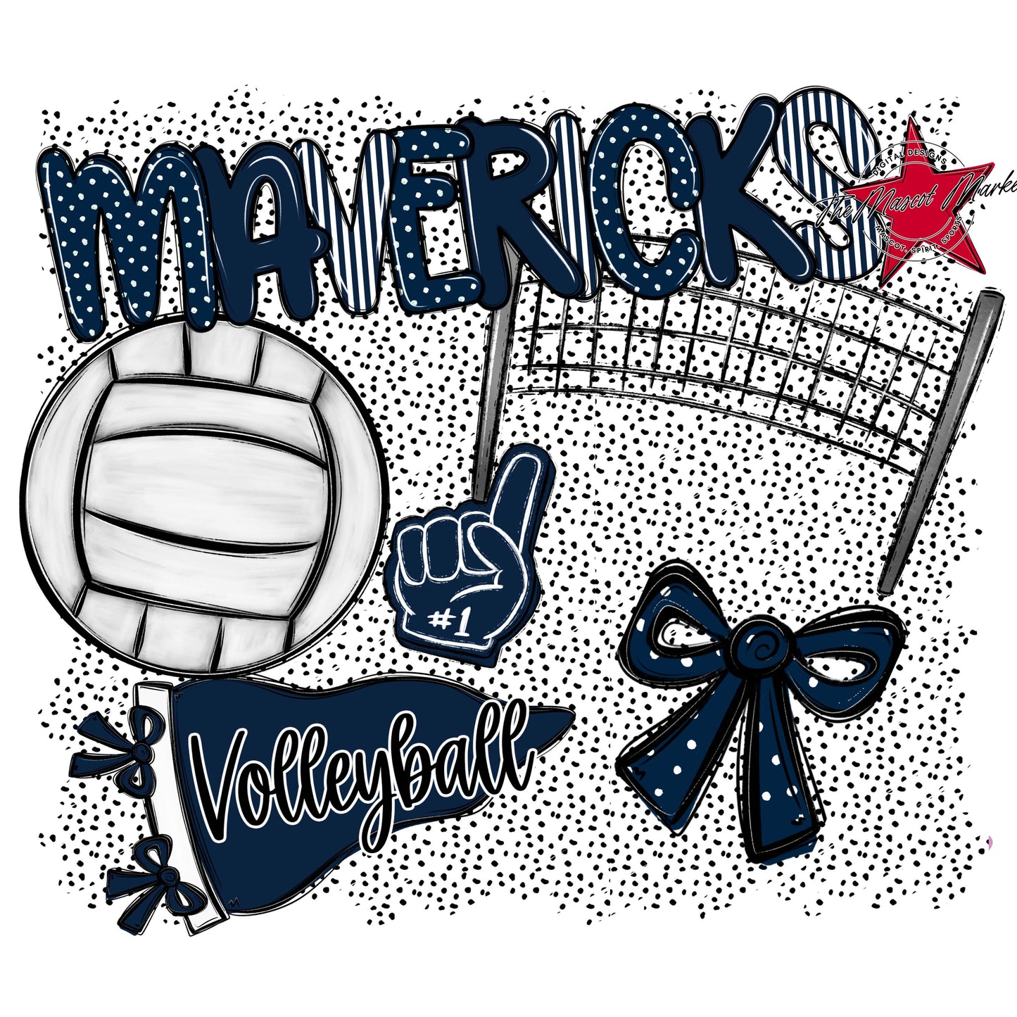 Mavericks Volleyball Spirit-Navy