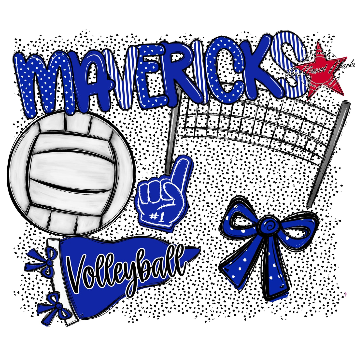 Mavericks Volleyball Spirit-Royal Blue