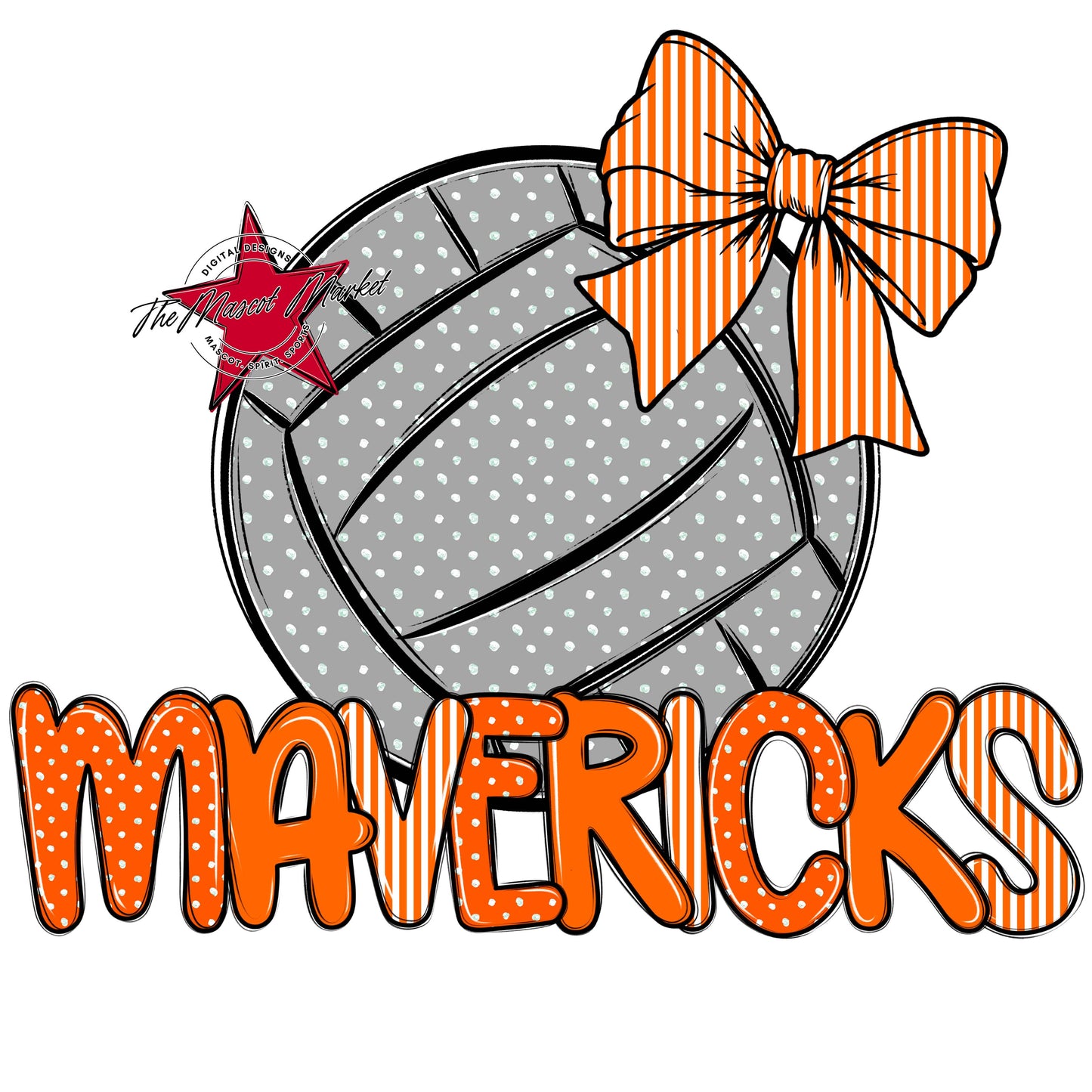 Mavericks Volleyball Spirit Design-Orange