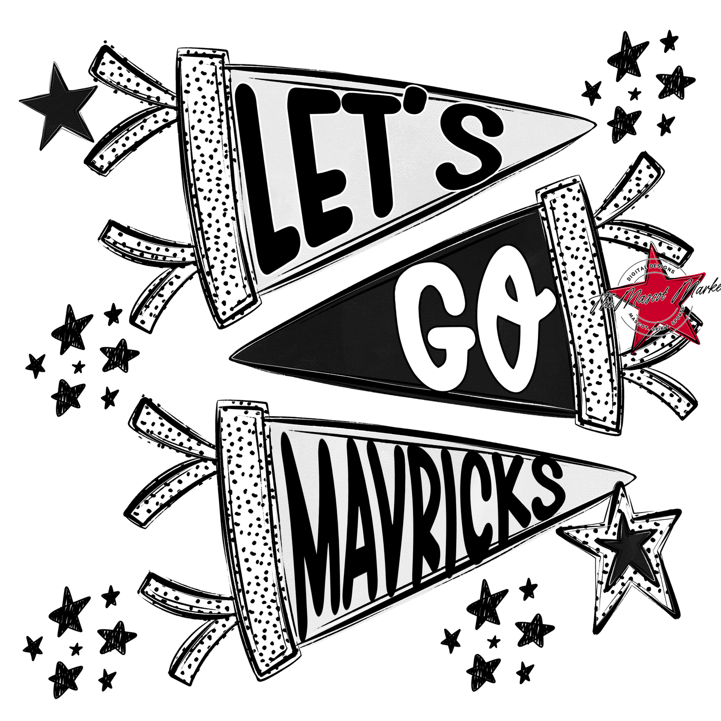 Mavericks Let's Go Flag Design-Black