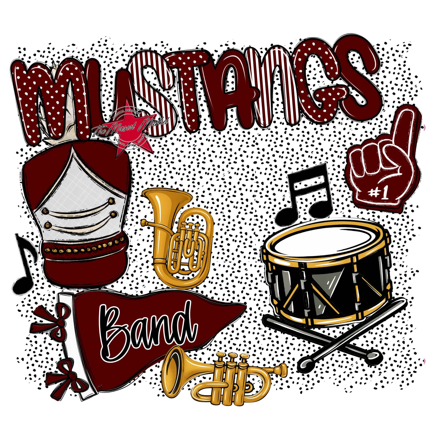 Mustangs Band Spirit-Maroon