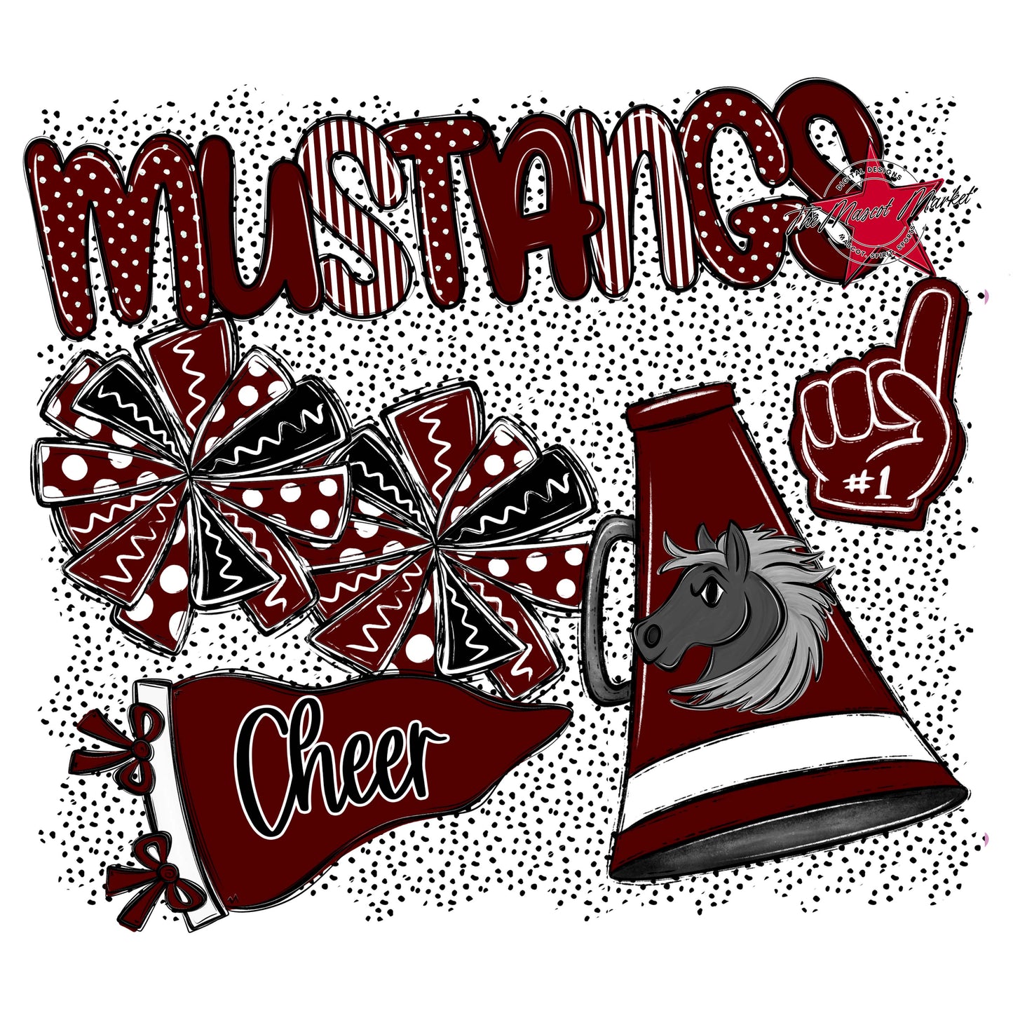 Mustangs Cheer Spirit-Maroon