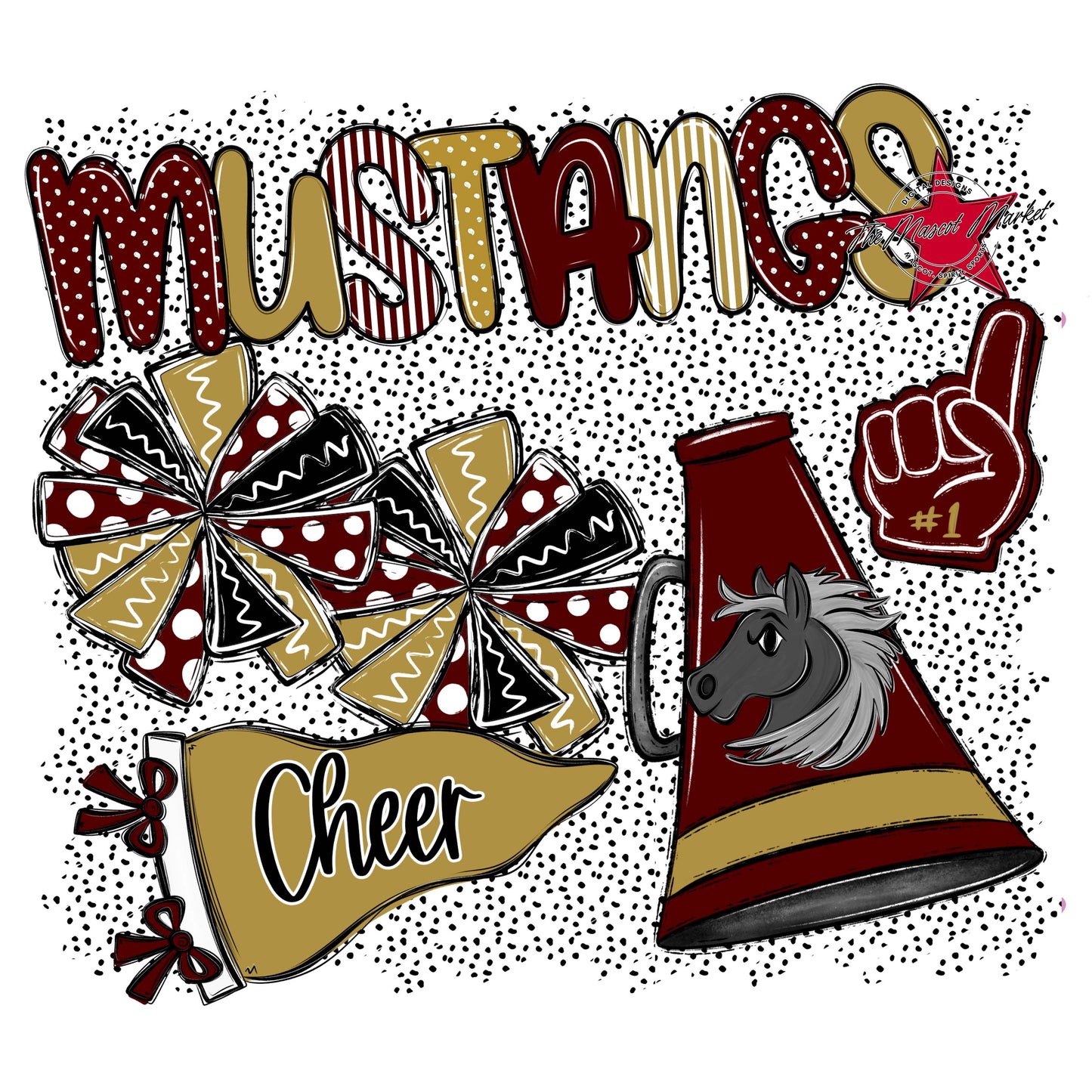 Mustangs Cheer Spirit-Maroon & Gold
