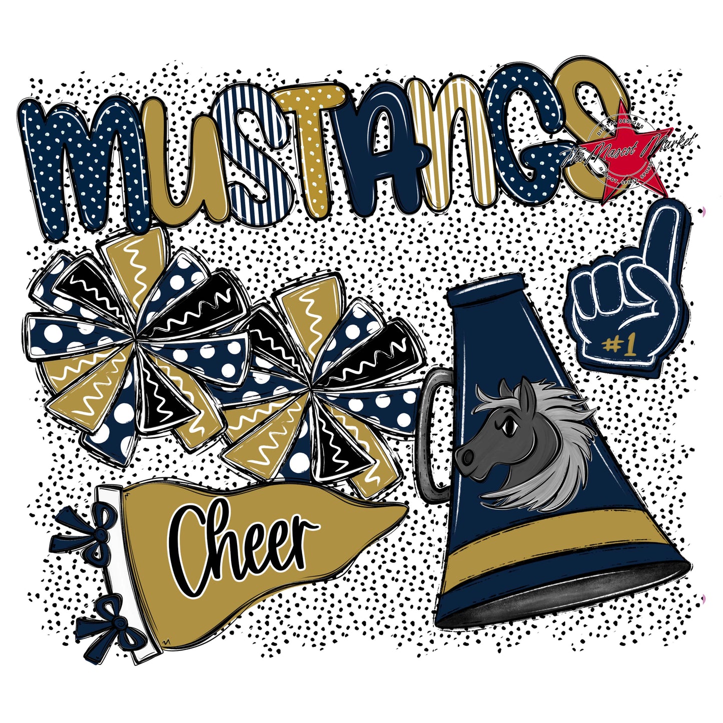 Mustangs Cheer Spirit-Navy & Gold