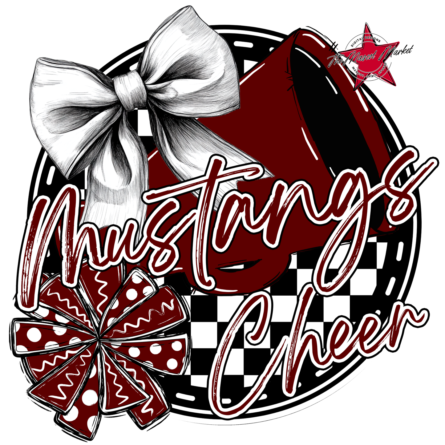 Mustangs Circle Cheer Design-Maroon