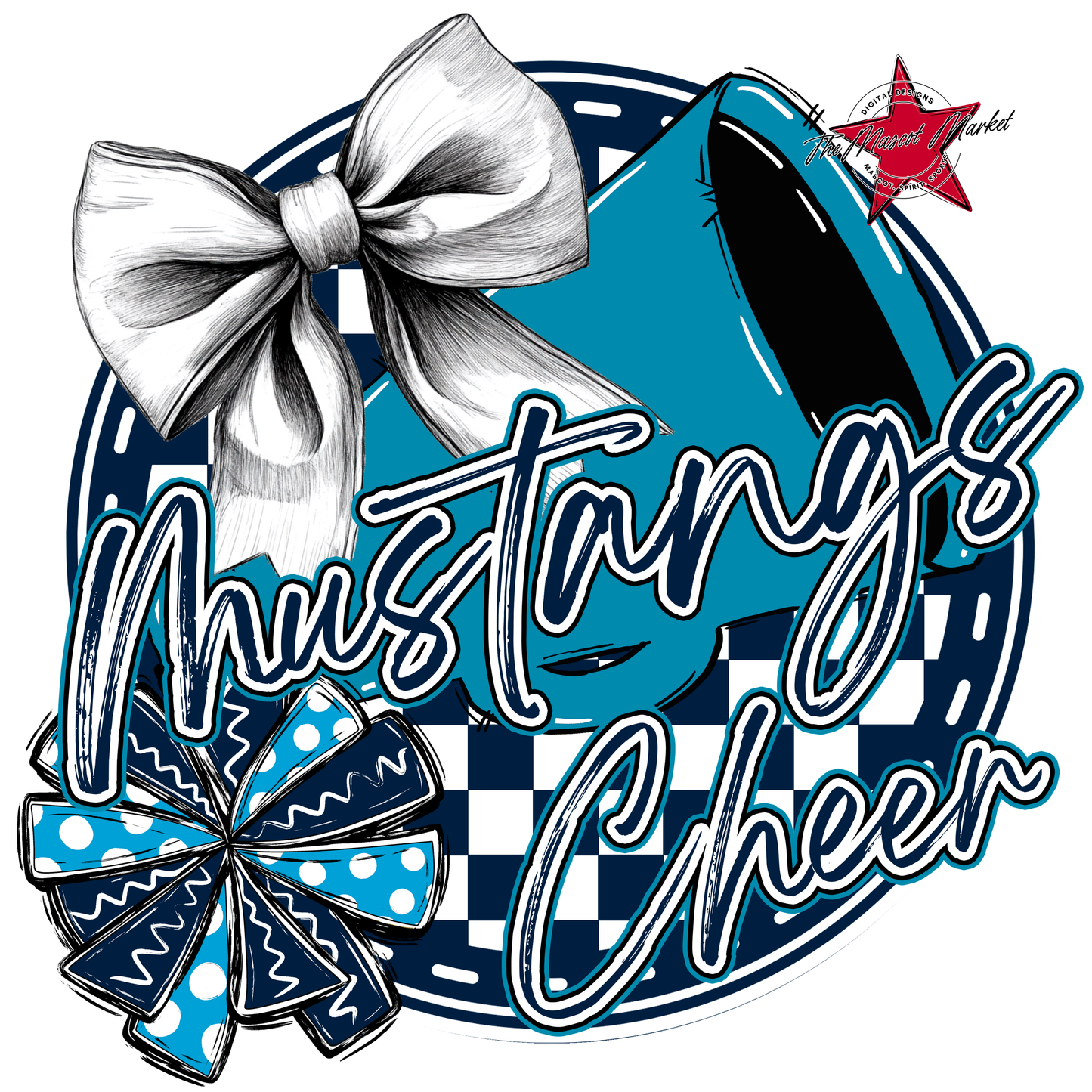 Mustangs Circle Cheer Design-Navy-Carolina Blue