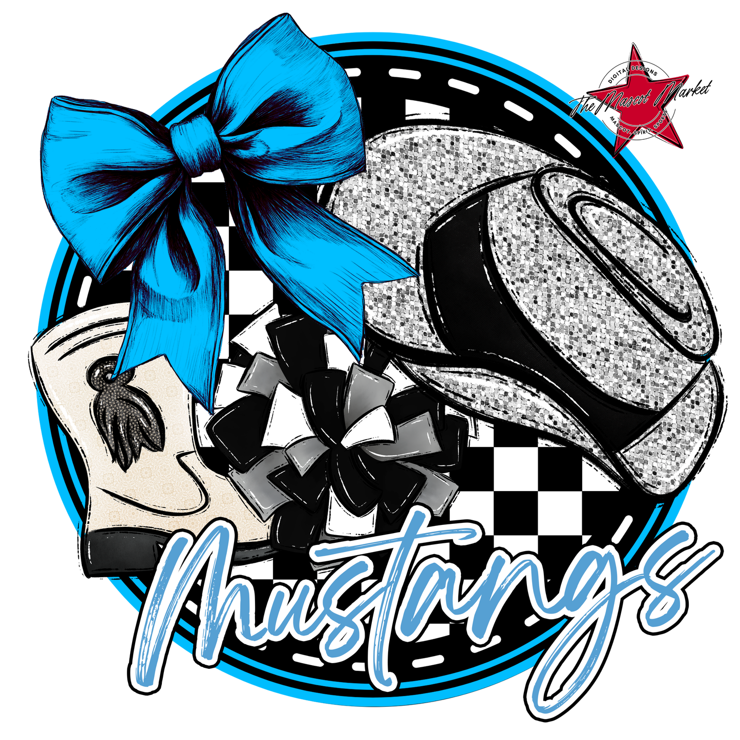 Mustangs Circle Drillteam Design-Carolina Blue