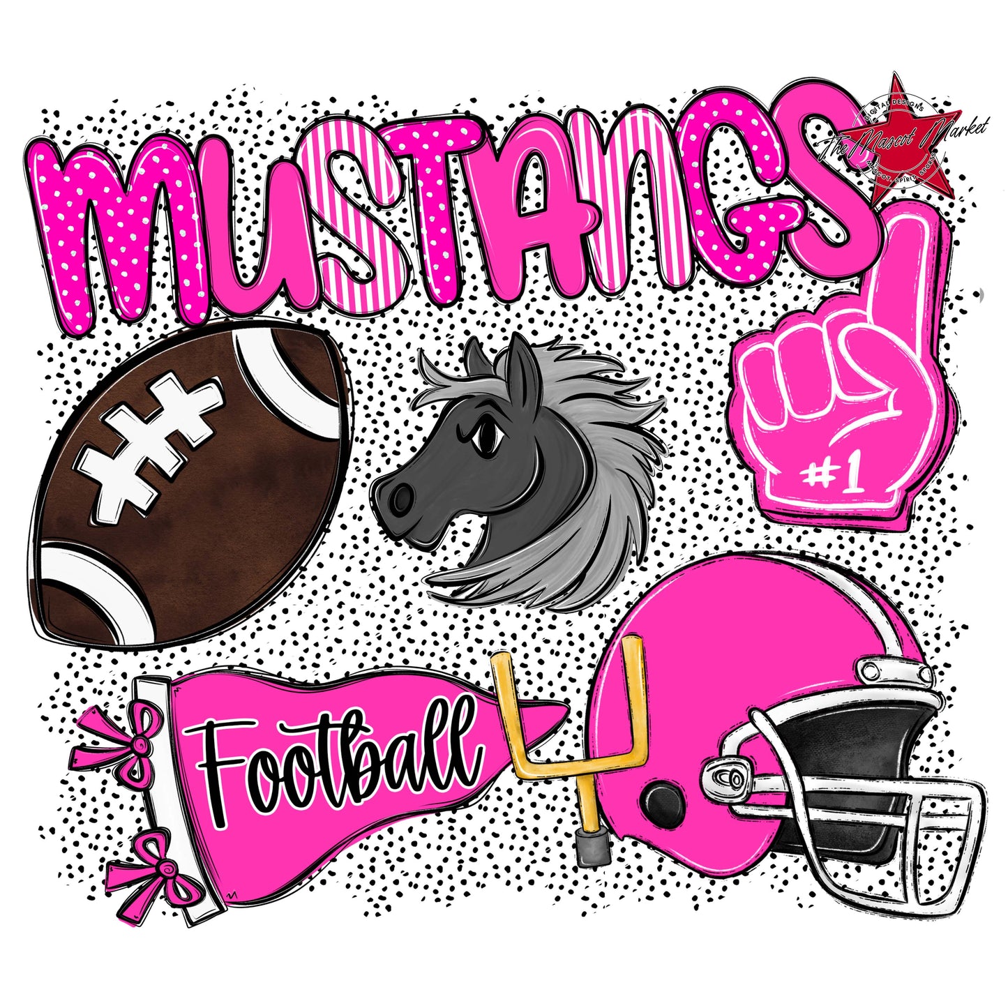 Mustangs Football Spirit-Pink