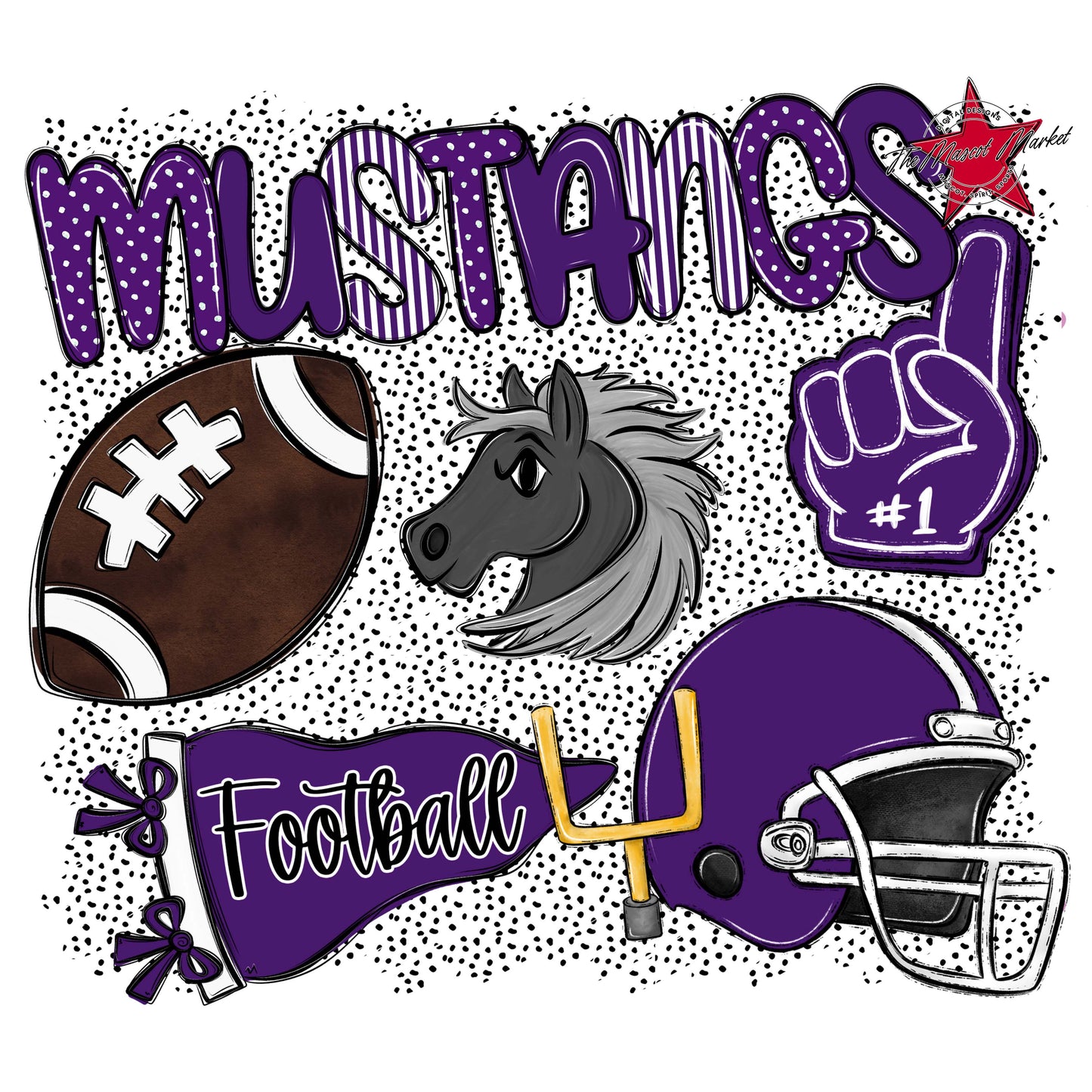 Mustangs Football Spirit-Purple